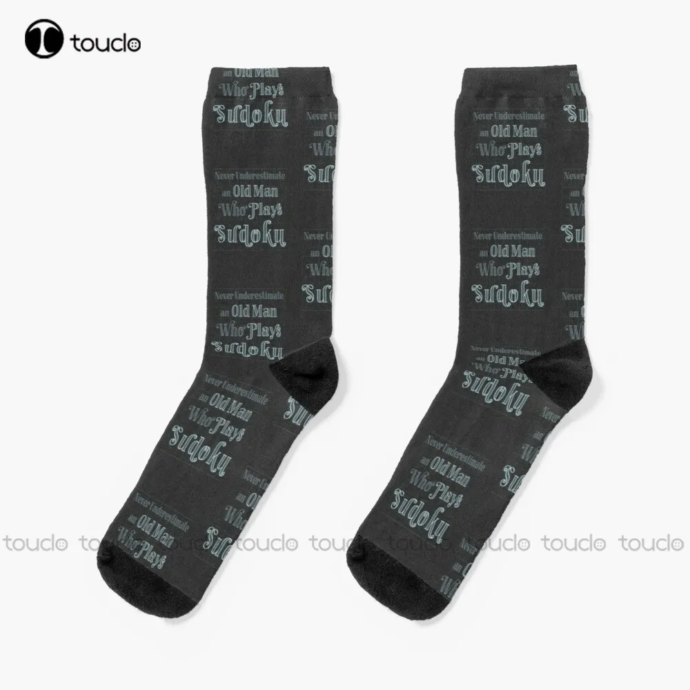 

Never Underestimate An Old Man Who Plays Sudoku Socks Winter Socks Christmas Gift Unisex Adult Teen Youth Socks Custom Women Men