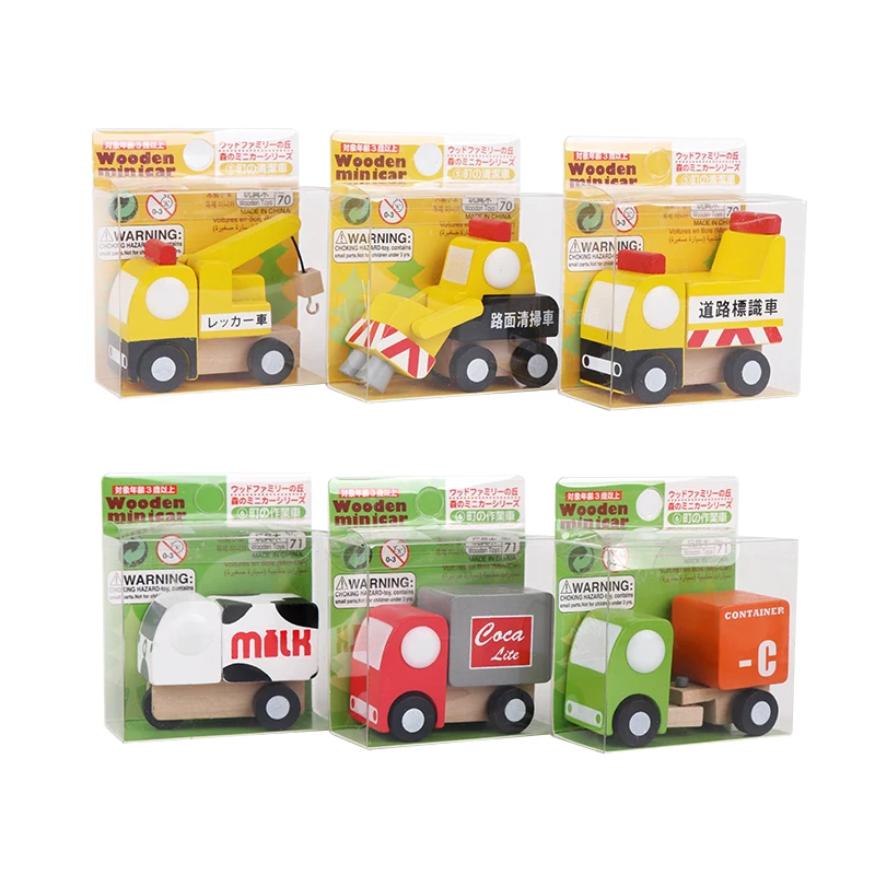Wood Kids Mini Vehicles Toy Multi-pattern Creative Wooden Car Model Baby Children Educational Gift wooden car for kids | Игрушки и хобби