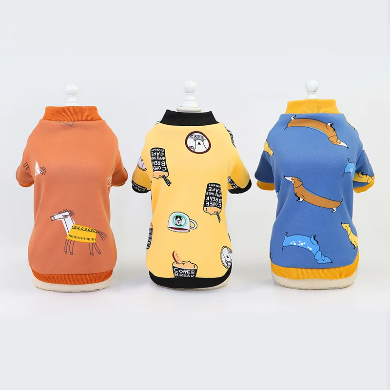 

Cute Dog Coat For Small Dogs Chihuahua French Bulldog Puppy Printed Sweatshirt Cotton Soft Pullover Cat Sweater Pet Pug Costume