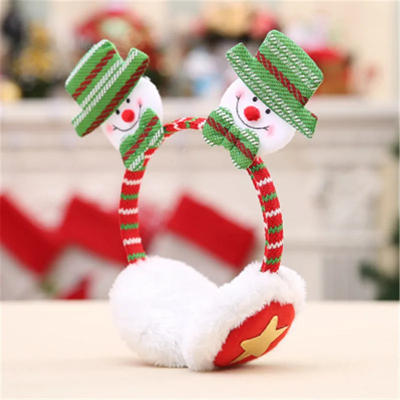 Счастливого Рождества милые наушники зимние аксессуары для ушей Теплые Плюшевые