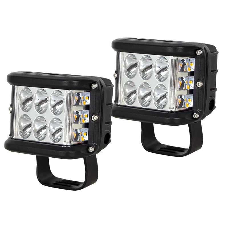 Goede 2/10X 4in 3 Zijden Shooter 60W Led Verlichting Kubus Wit & Amber Strobe Flash Rijden Lamp Voor Suv Truck Auto Boot