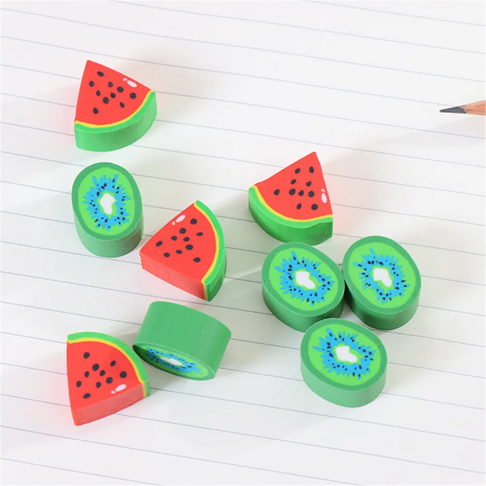 3 шт./компл. милый мини-арбуз киви ластики кавайные Канцтовары милые детские