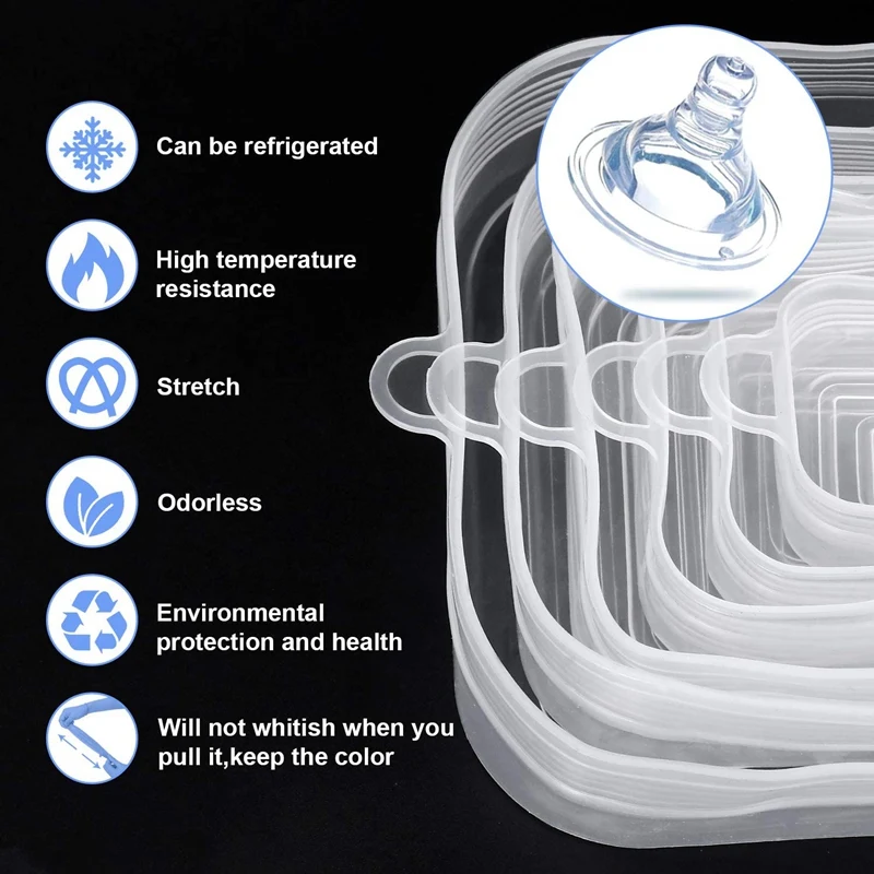 

12 Pack Silicone Stretch Lids, Silicone Lids Food Covers, Silicone Covers for Bowls,Food and Bowl Covers