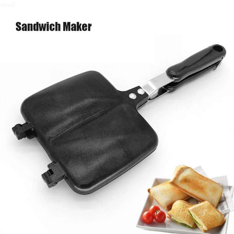 spesifikasi Gas Tidak Lengket Pembuat Sandwich Besi Roti Panggang Mesin Sarapan Wafel Pancake Kue Barbekyu Oven Cetakan Panggangan Wajan