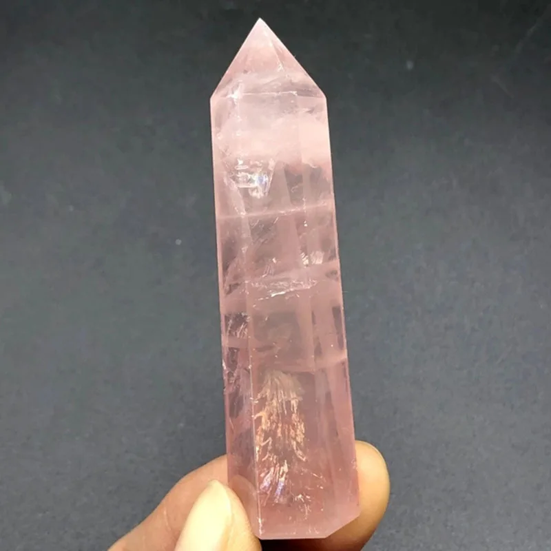 

Hot Sell Rose Quartz Point Healing Crystal Stone Tower For Home Decor