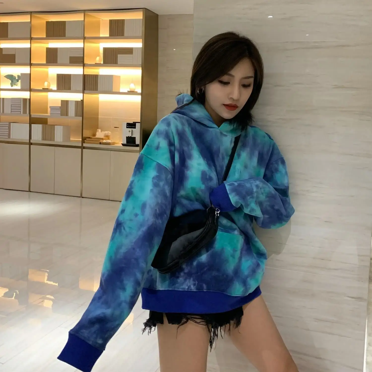 Новые женские толстовки в стиле хип-хоп Модные Повседневные пуловеры с передним