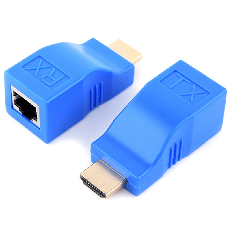 2 шт. 1080P MI удлинитель для RJ45 по Cat 5e/6 сетевой LAN Ethernet адаптер синий | Электроника