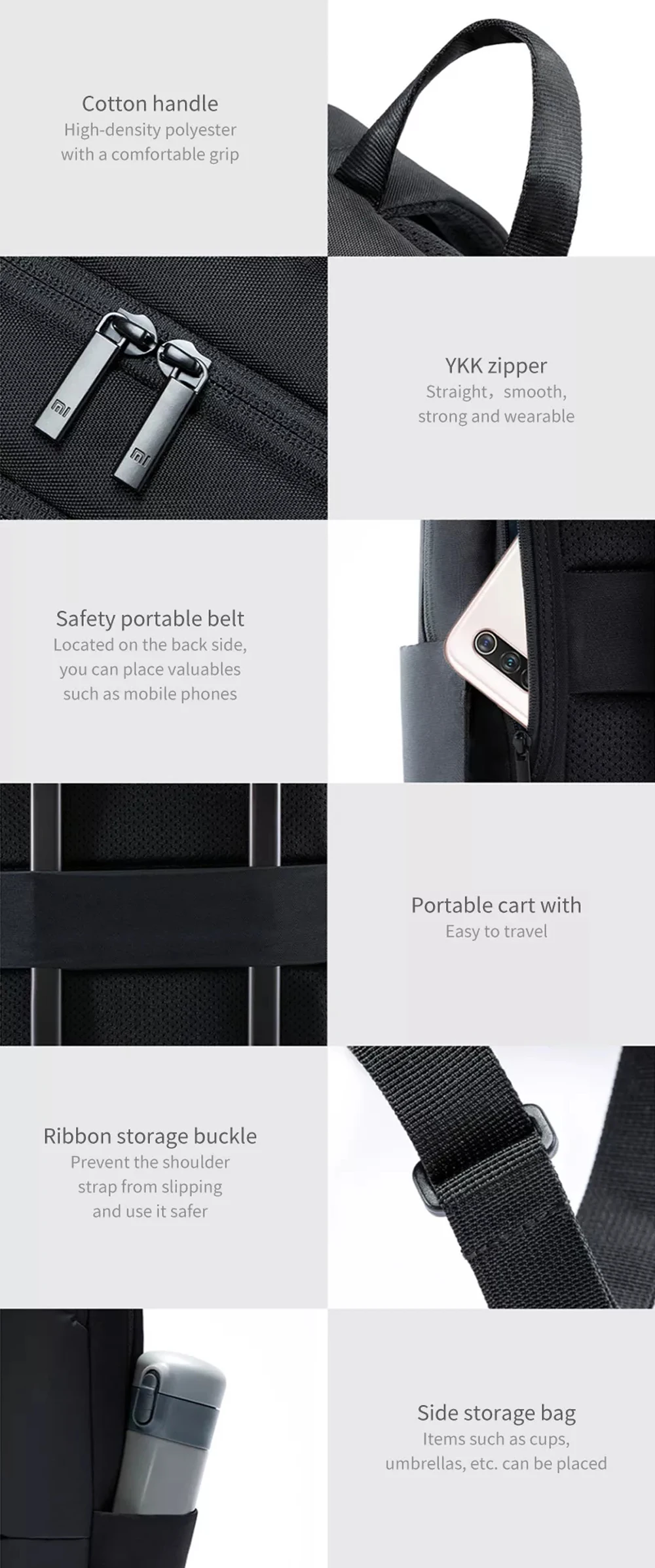 Xiaomi путешествия бизнес рюкзак 2 с 3 карманами больших отделения на молнии рюкзак полиэстер 1260D сумки для ноутбука диагональю 15 дюймов