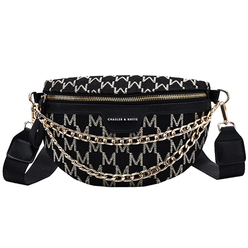 

Solid Color Chain Small Fanny Packs For Women 2021 winter Fash