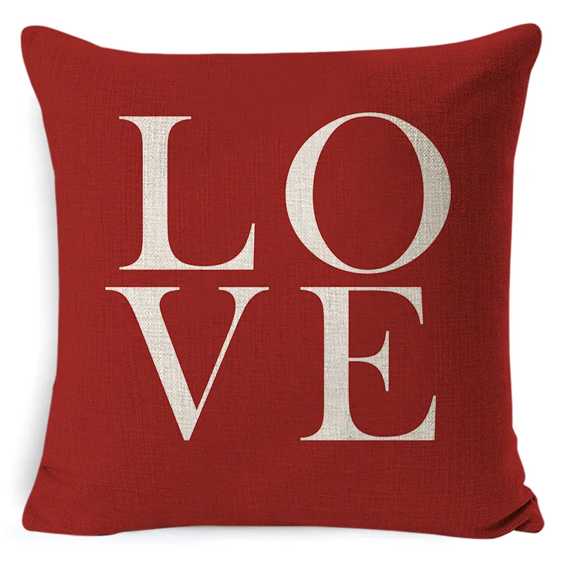 

45x45 Linen Cushion Cover Home Decor Pillow Case Red Geometric Throw Pillowcase Decorative Pillows for Sofa Seat Cushion