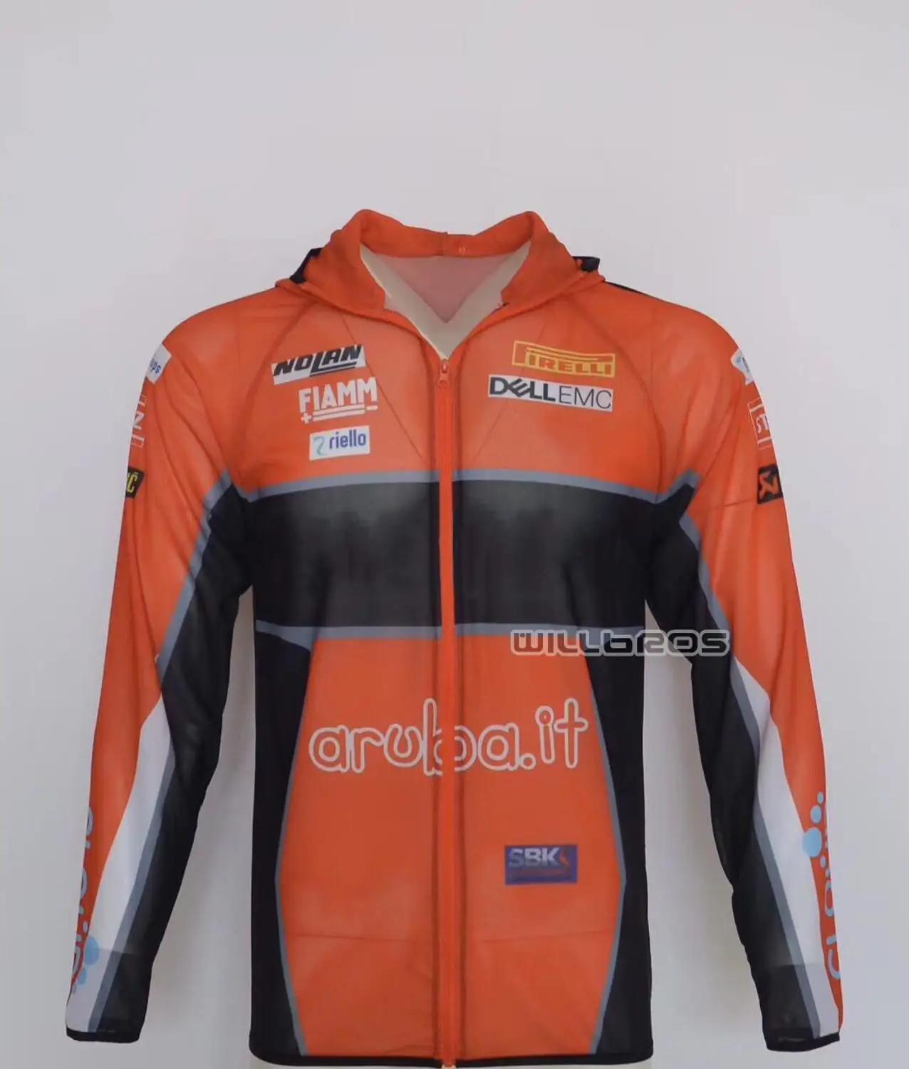 

Motorcycle ATV Bike Riding Hoodie Motocross Scooter Motorbike Sun protection clothing Men's Orange Black Sweatshirt