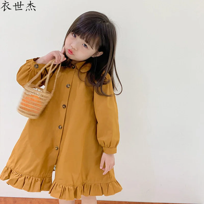 

2021 girls short horn dress with sweet and lovely temperament, long-sleeved and comfortable princess dress