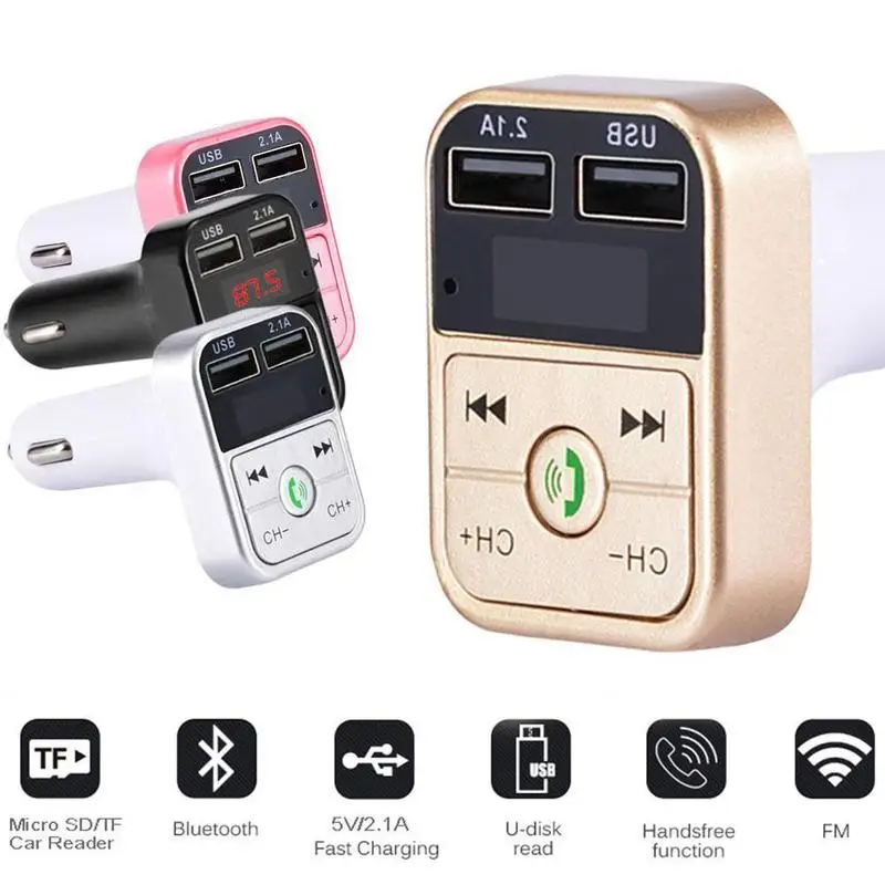 Беспроводной Bluetooth FM передатчик модулятор Dua Usb 2.1A автомобильное зарядное