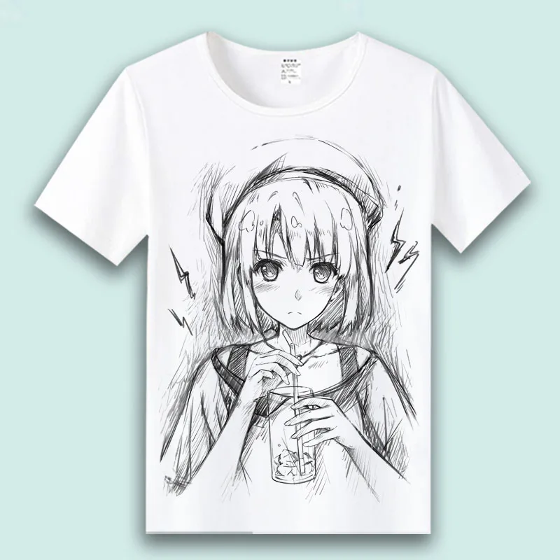 Футболка для косплея Saenai Heroine no Sodatekata летняя графическая футболка с круглым