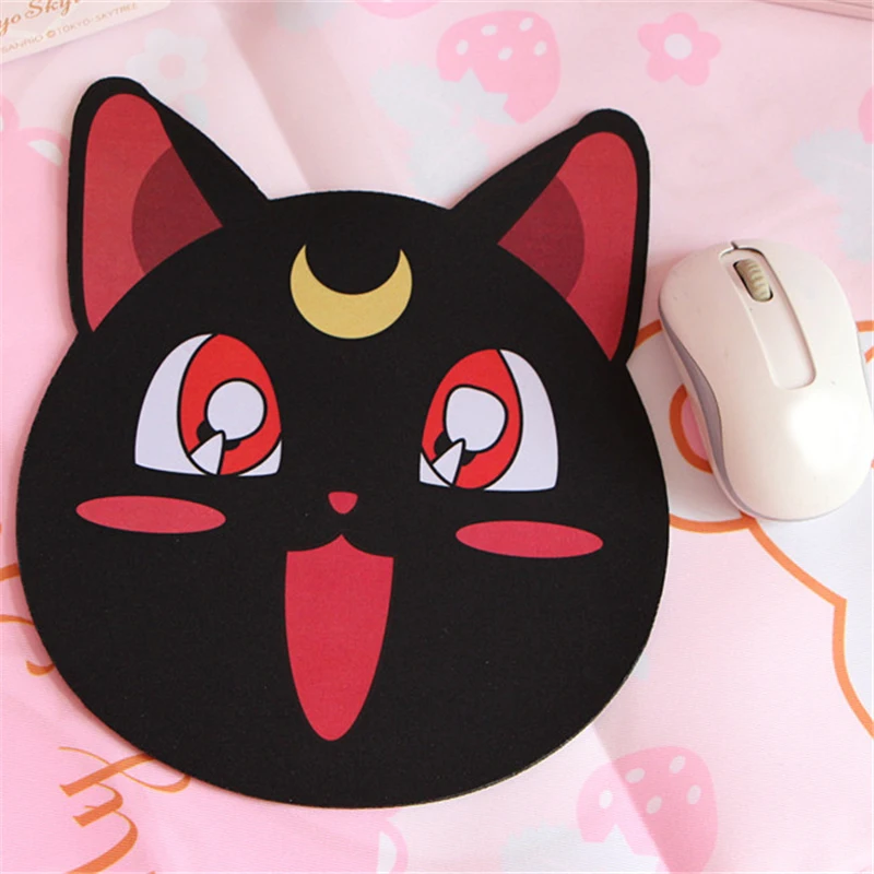 Новый аниме Sailor Moon Luna Cat компьютерная мышь игровой коврик для мыши Черные милые