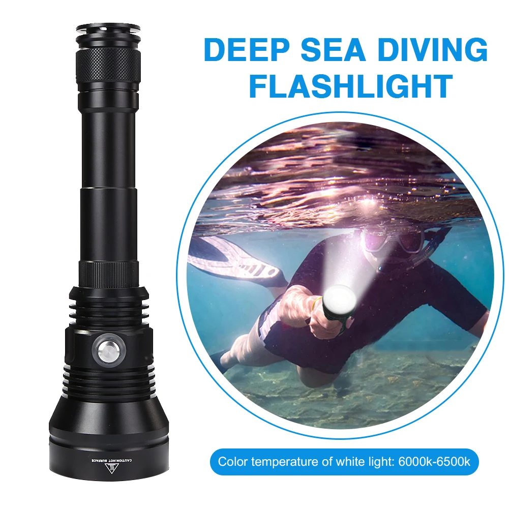 

Waterproof Diving Flashlight 5 Modes Underwater Electric Torch with Hand Rope for Outdoor Car Maintenance Ornaments