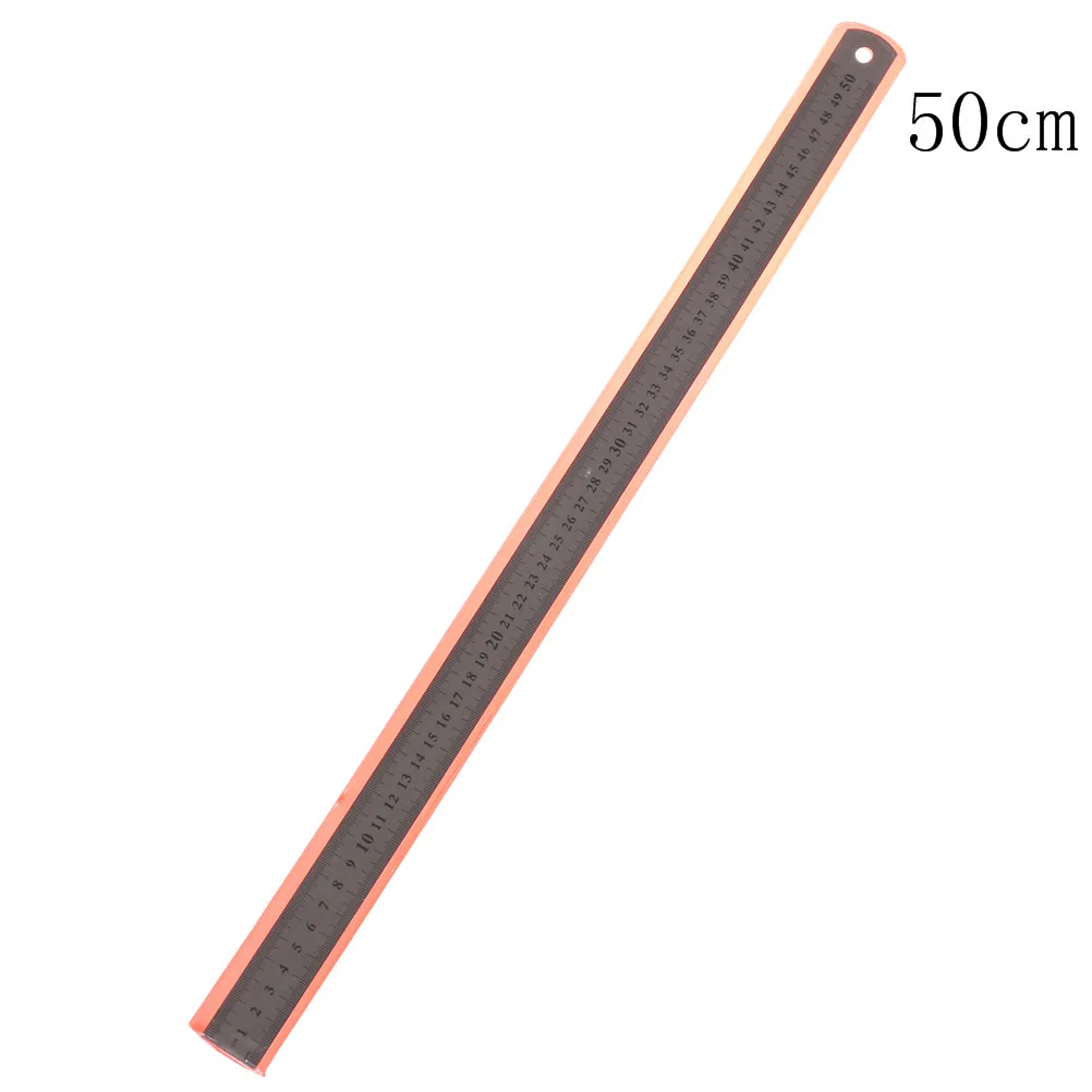 

Double Side Scale Stainless Steel Straight Ruler Measuring Tool 50cm 15cm