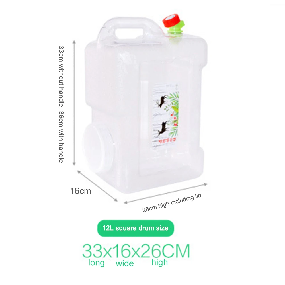 

12L Capacity Outdoor Water Bucket Portable Driving Wateater Bucket Portable Tank Container with Faucet for Camping Water Tank