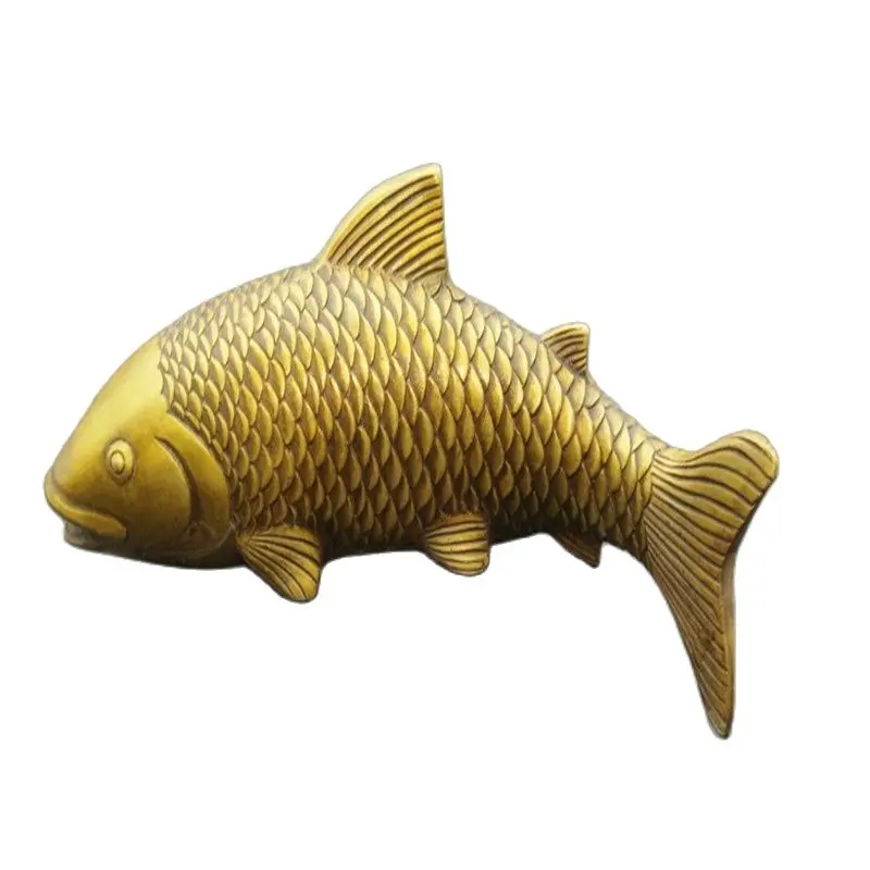 

Chinese Old Fengshui Decorative Mascot Copper Fish Carp Fengshui Copper Ware