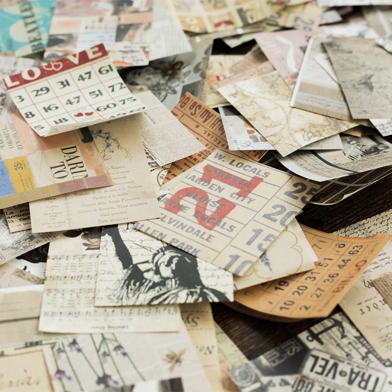 

165pcs/lot Vintage Newspaper Material Paper Junk Journal Old Book Number DIY Diary Album Scrapbooking Material Craft Paper