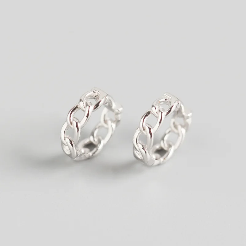 

European and American style fashion light luxury 925 sterling silver INS style personalized ladies chain ear ring ear buckle