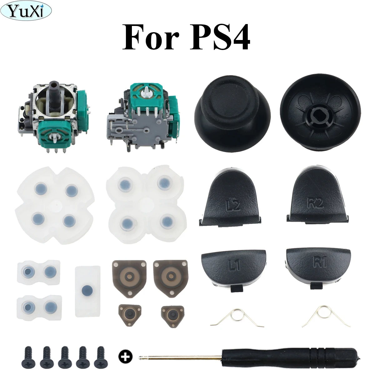 

Для контроллера PS4 Pro Slim JDS 050 040 030 001 R2 L2, триггерный модуль, потенциометр, 3D аналоговые ручки для большого пальца