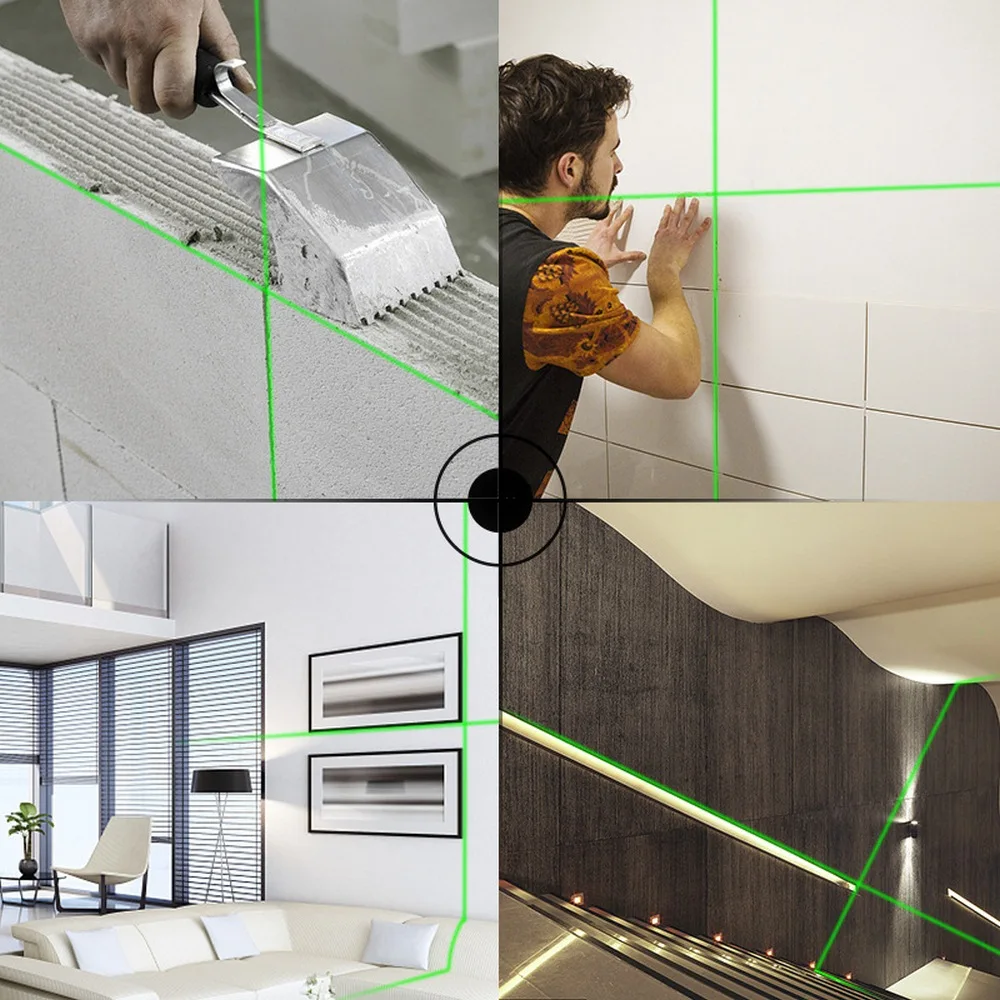 

Laser Level Self-leveling Vertical Horizontal 2-line 520nm Projection Green Light Level Multifunctional Level Measuring Tool