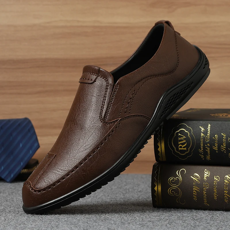 

Men's Leather Loafers Fashion Wedding Party Slip-On Shoes Tassel Business Dress Casual Flat Shoes Moccasin Men Formal Shoes