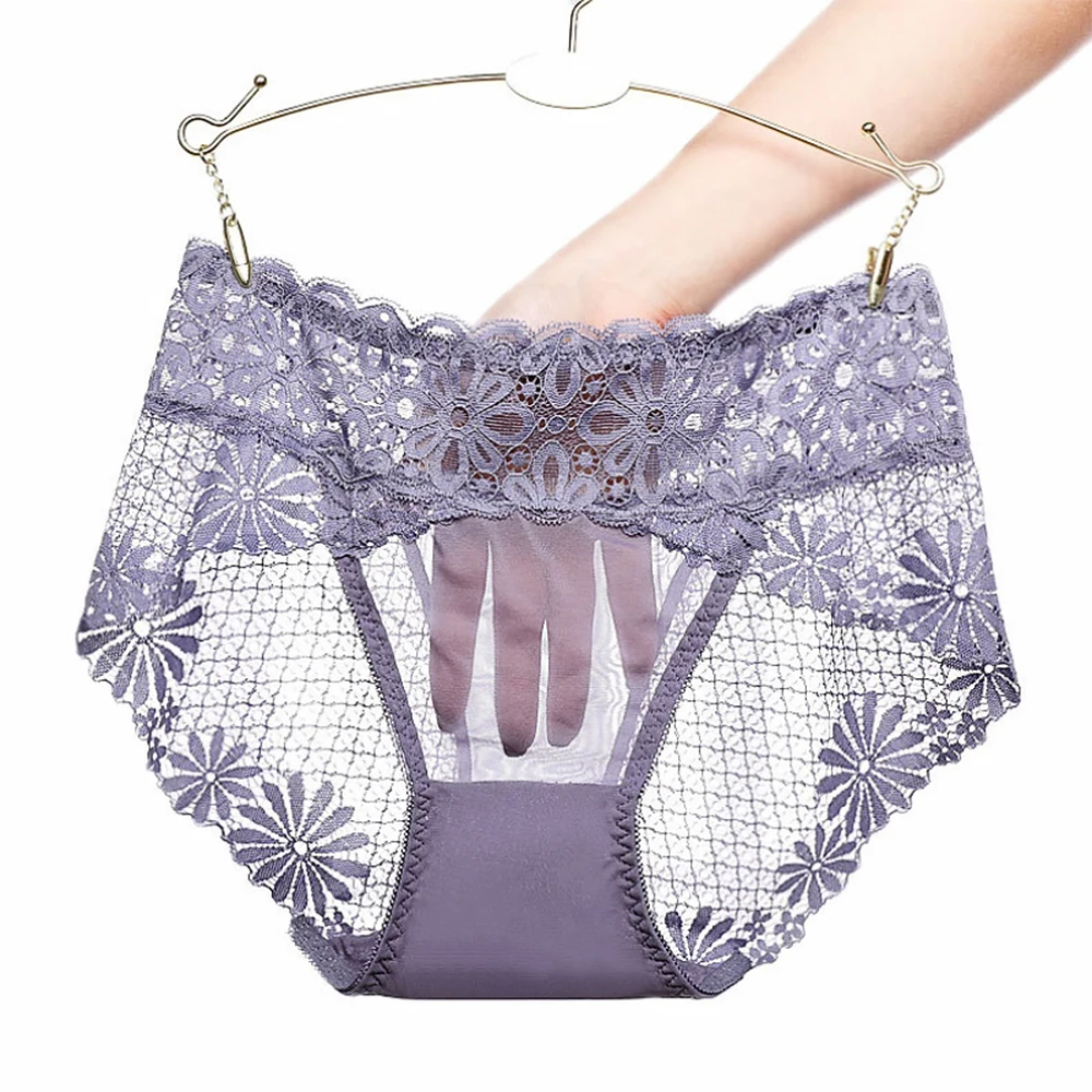 

3 pieces/Mid-waist underwear Panties Women Underwear Sexy Lace Panties Women's close-fitting Female Underpants Seamless Briefs B