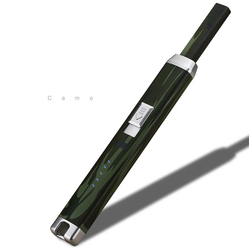 Camouflage USB перезаряжаемые ветрозащитные, импульсные портативные электронные дуговые зажигалки для кухонных свечей кемпинга - Цвет: Camouflage
