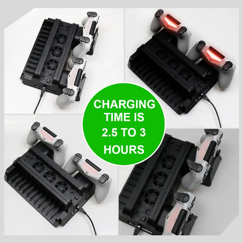 Для PS4/PS4 Slim/PS4 Pro вертикальная подставка с охлаждающим вентилятором двойной