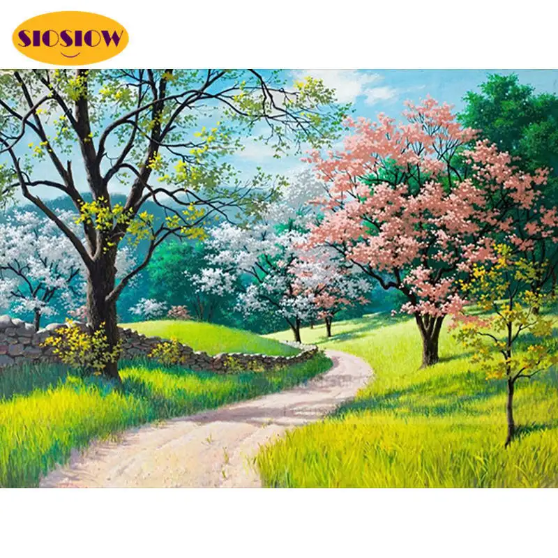 5d алмазная вышивка сделай сам пейзаж 3D Алмазная живопись красочное дерево