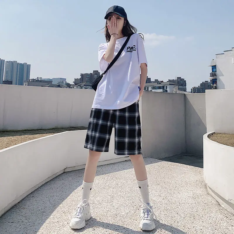 Женские шорты BONNTEE клетка полиэстер