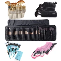 vander soft makeup brushes set 32 piece multi color beauty women best gift kabuki cosmetic blush kit black pink blue pouch bag