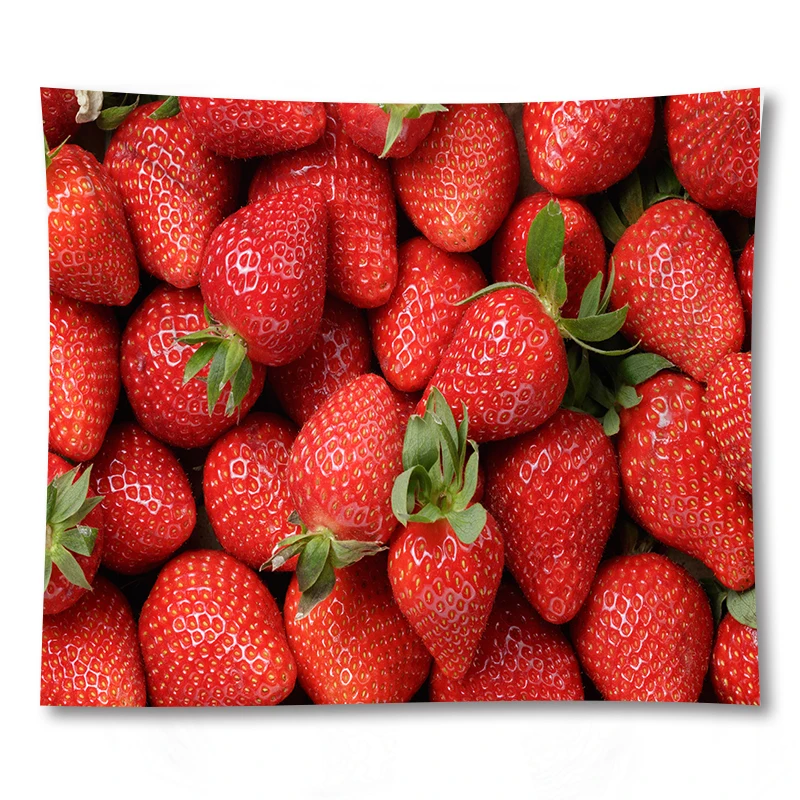 

Strawberry Print Wall Hanging Tapestry Living Room Decor Home Decoration