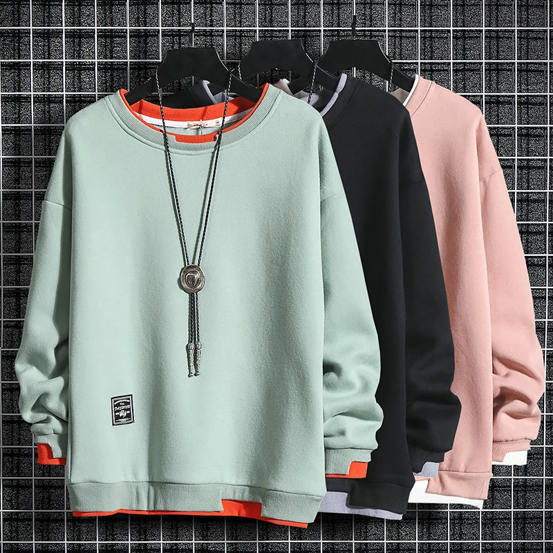 

Loose Casual Sweatshirt Autumn Fashion Long Sleeve Harajuku Streetwear Hip Hop Crewneck Sweatshirt Sudadera Men Clothing DB60WY