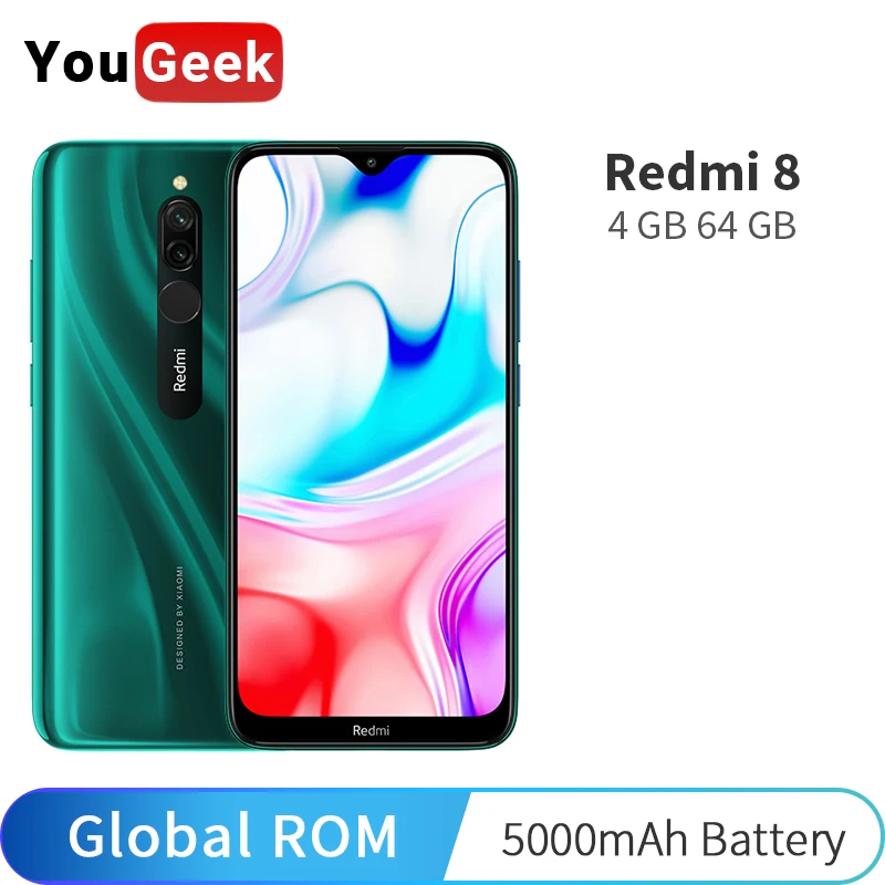 Смартфон Xiaomi Redmi 8 глобальной прошивки 4 Гб 64 ГБ Восьмиядерный процессор Snapdragon 439