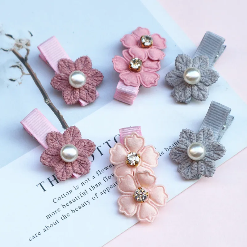 6 шт./компл. Новые блестящие заколки для волос в виде цветов rehinestone девочек звезды