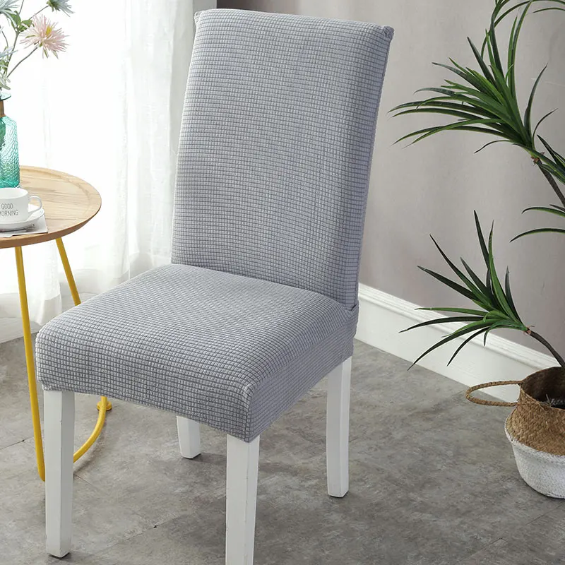 

Однотонный чехол на стул, эластичные плюшевые чехлы на сиденья, съемные моющиеся эластичные Чехлы для столовой