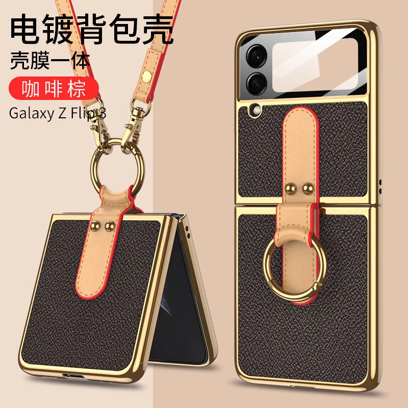 

With Finger Ring For Samsung Galaxy Z Flip 3 Case F7110 Case