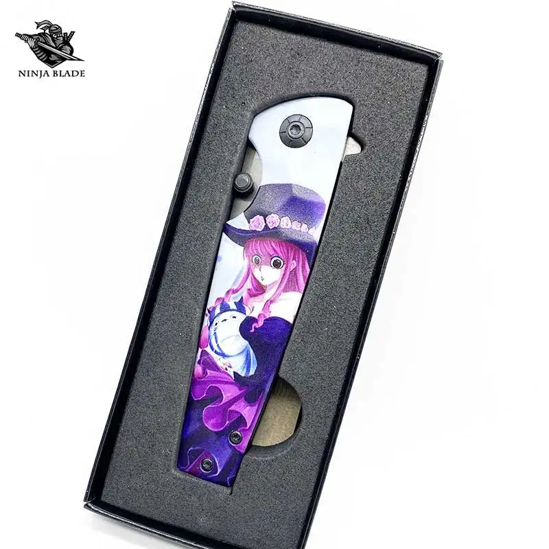 

Ghost Princess Perona Knife Cool Anime Jackblade Zombies Commander Folding Blade Hiking Camping Jungle Jackknife For Gift