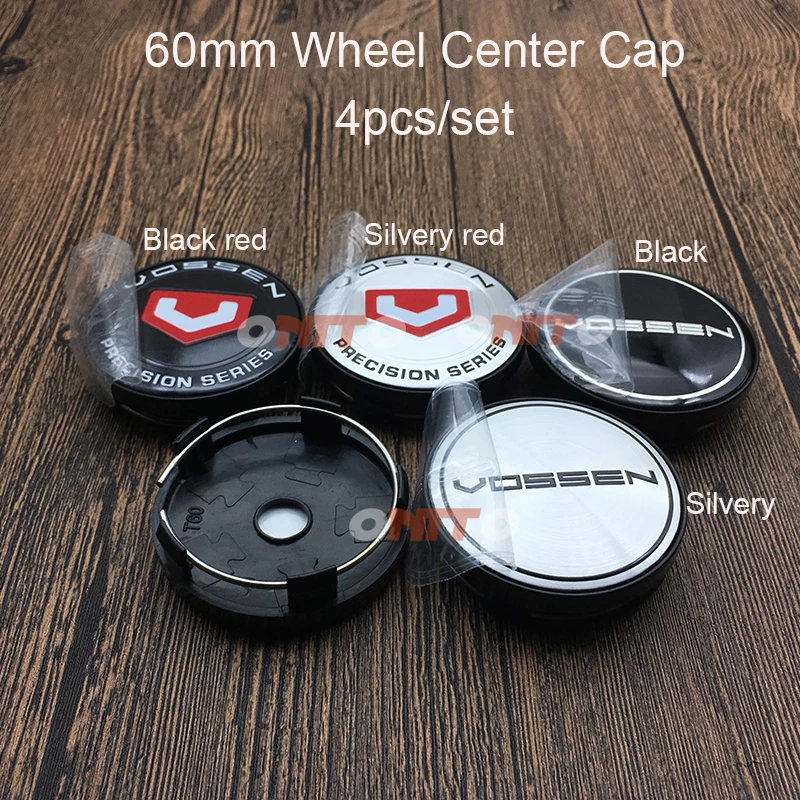 

100% NEW 4pcs/set 60mm 2.36inch Wheel Center Cap VOSSEN Precision Series Accessorie Car Rim Covers Badge Car Styling ABS base