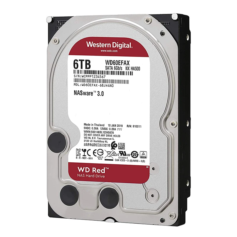 

Жесткий диск Western Digital WD Red NAS, 6 ТБ, 8 ТБ, 10 ТБ, 12 ТБ, 5400 об/мин, класс SATA 6, Кэш-память 256 Мб, 3,5-дюймовый для Decktop Nas