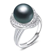 natural big pearl rings for womenwedding freshwater pearl ring 925 silver fashion jewelry