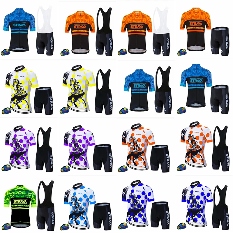 

Cycling Jersey Set Road Bicycle Jerseys Men Cycling Jersey 2021 Short Sleeve MTB Road Bike Jersey Stripes Breathable MTB Bicycle