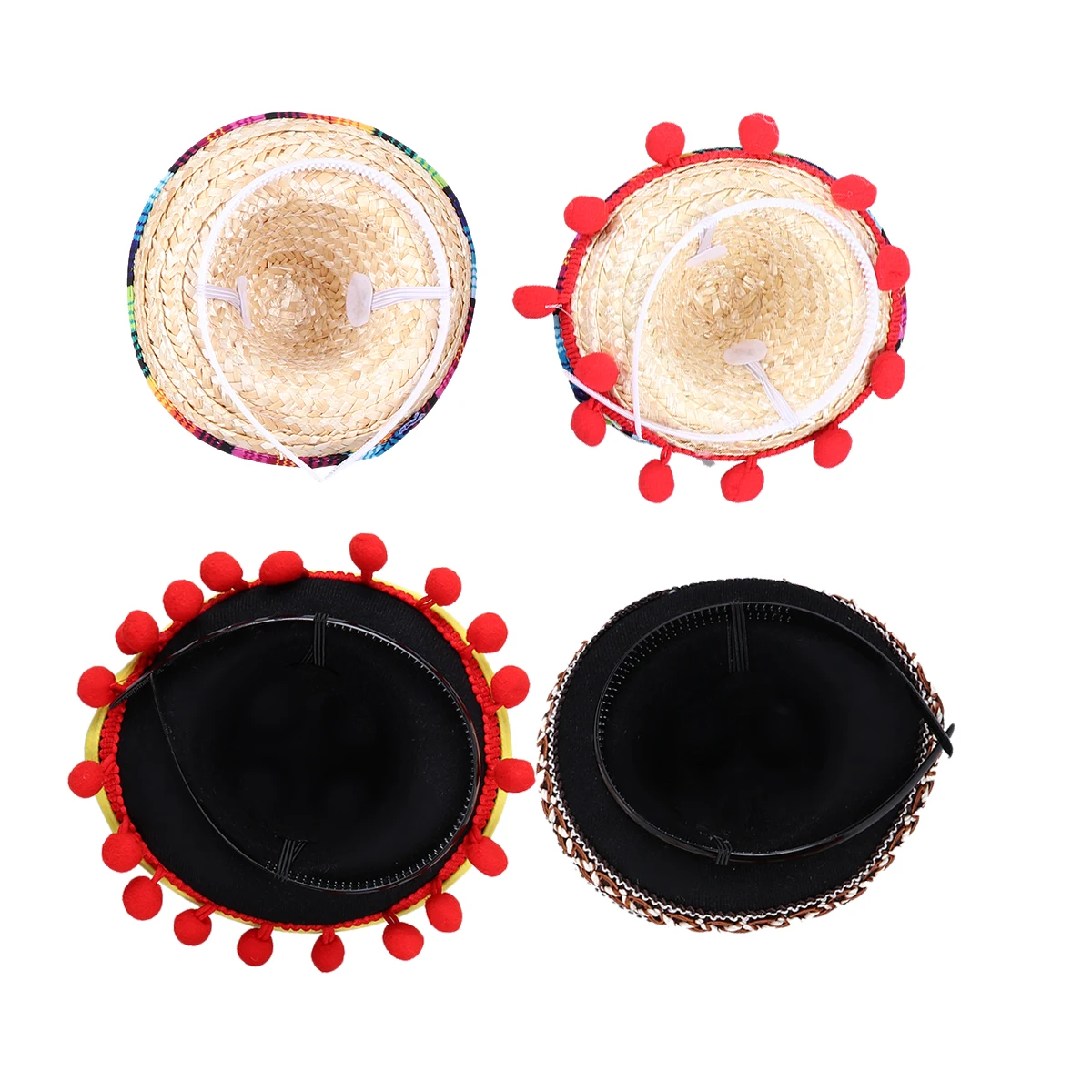 3 шт. соломенная мини-шляпа Sombrero из натуральной соломы для украшения дня рождения