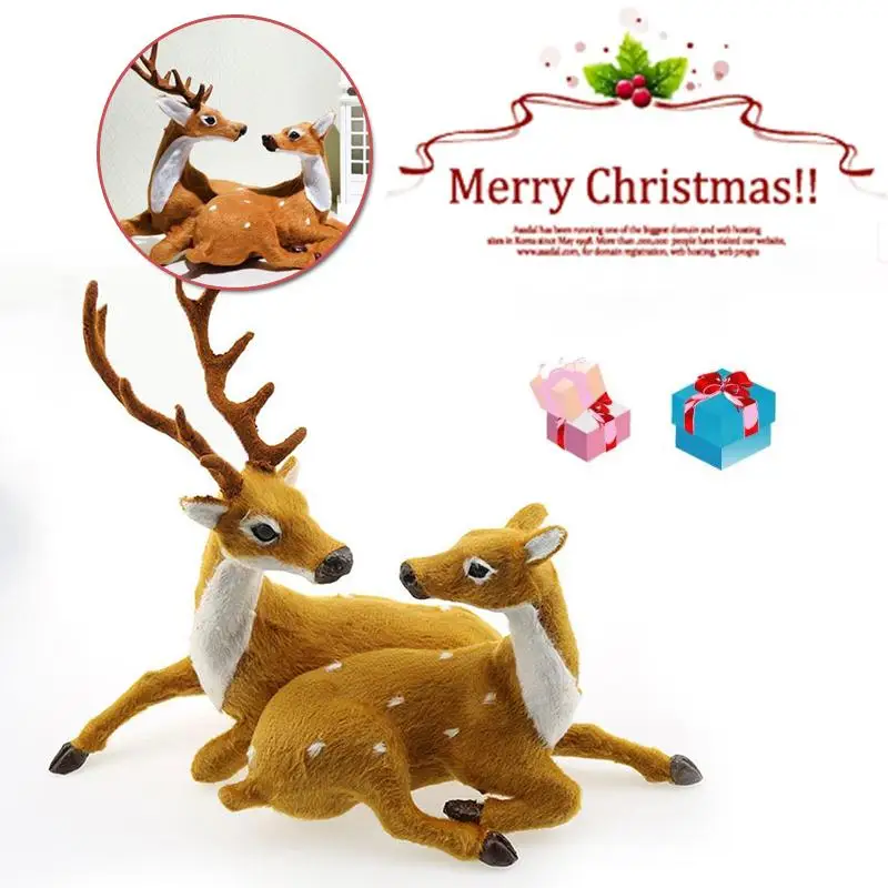 2Pcs/Pack Simulation Couple Deer Christmas Creative Cute Lovers Gift Home Decor | Дом и сад
