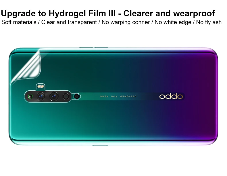 Imak Hydrogel III для OPPO Reno2 Z, 2 шт., защита для заднего экрана, передняя, задняя, полное покрытие, мягкая защитная пленка, не стекло