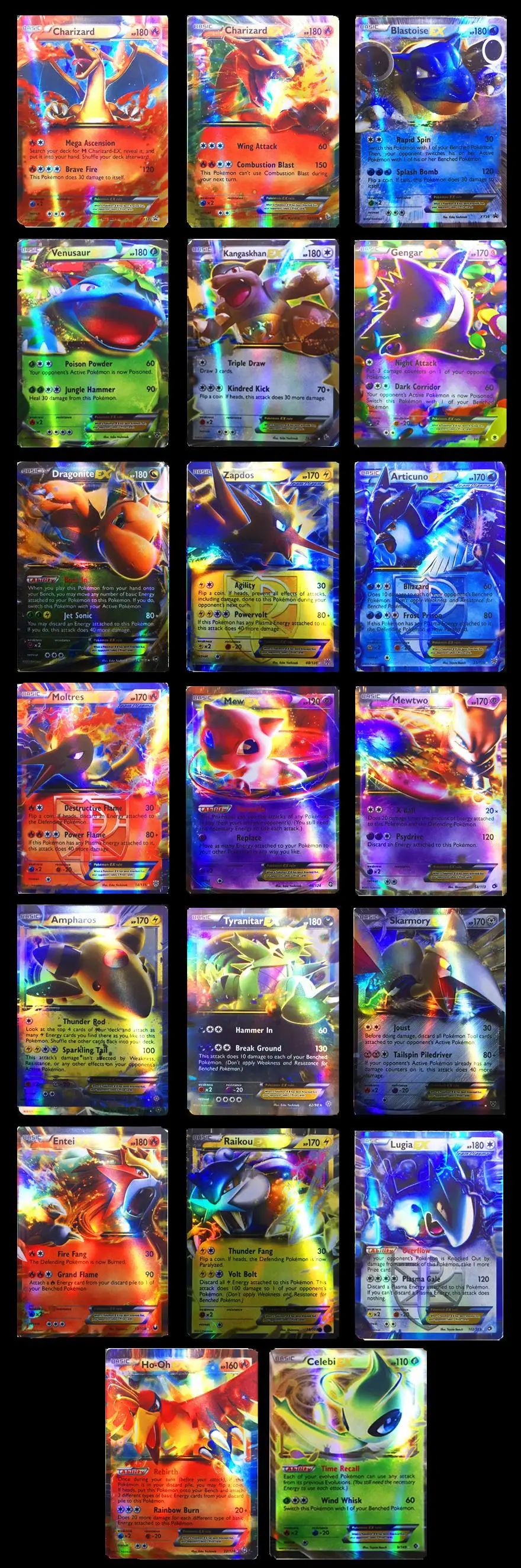 TAKARA TOMY Pokemons card 100 шт 80EX 20 Мега не повторяющиеся блестящие карты игры битва карт торговля дети Покемон карты игрушка