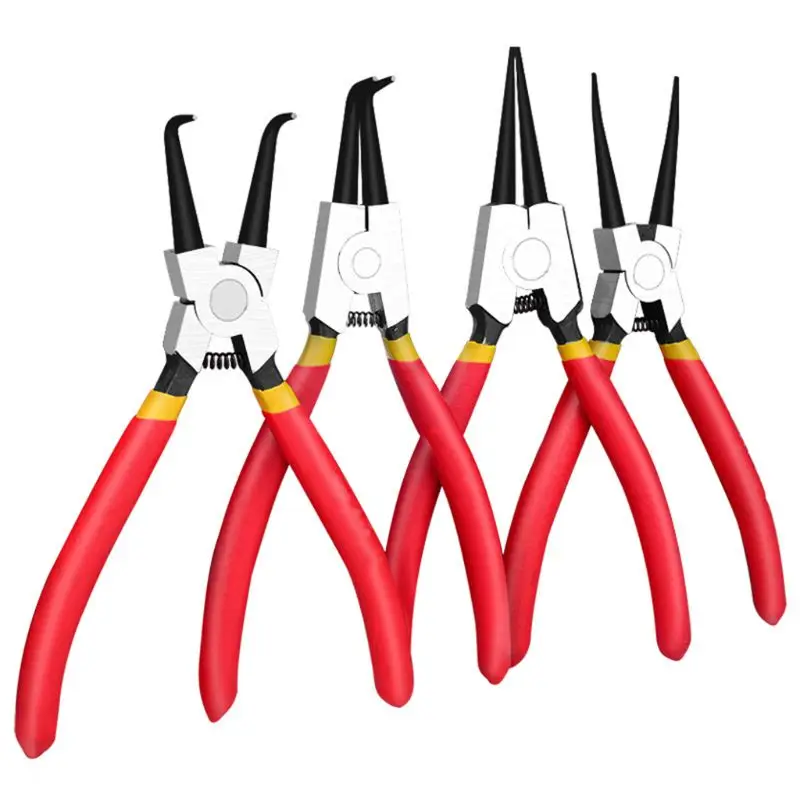 

4 Pcs 7in Circlip Pliers Internal External Spring Bent Straight Snap Ring Crimp R9UC